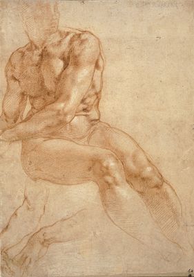 Michelangelo Buonarroti: Mužský akt v sede, okolo 1511